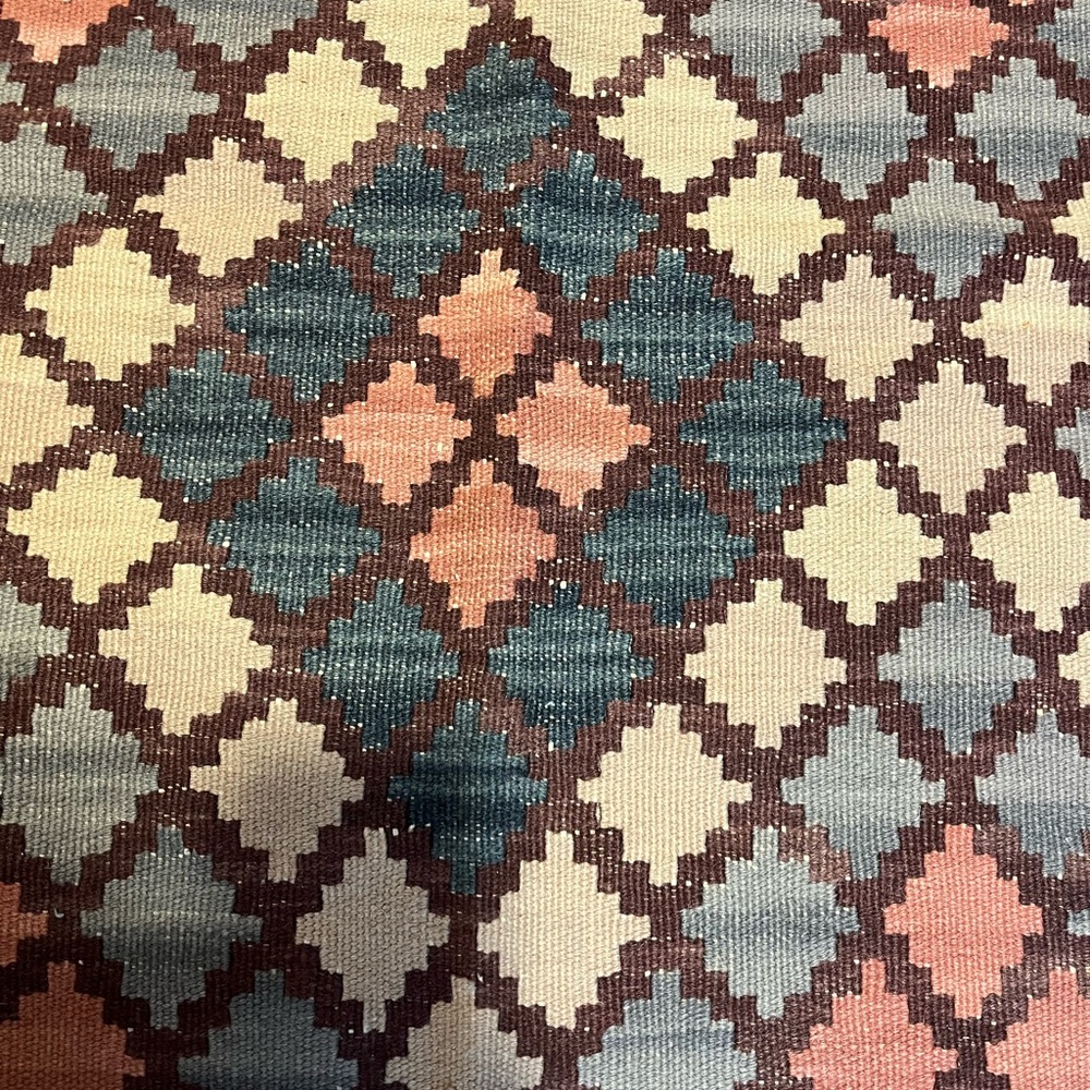 Kilim Geometric Pattern Area Rug - Picture 2 of 2